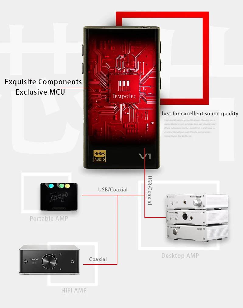 TempoTec V1 Hifi цифровой mp3-плеер без аналога и поддерживает Bluetooth LDAC IN& OUT для USB DAC& amp; усилитель