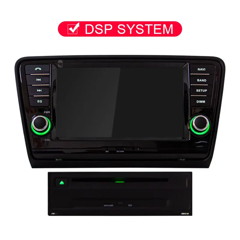 With DSP JDASTON Android 9,0 автомобильный dvd-плеер для SKODA Octavia 2013 мультимедийный стерео 2 Din Автомобильный Радио gps навигация ips wifi - Цвет: With DSP