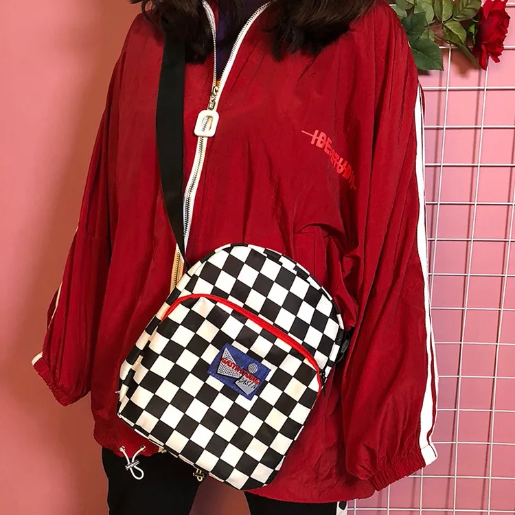 Youda новая пара Chessboard через плечо модный уличный стиль хип хоп сумки на унисекс