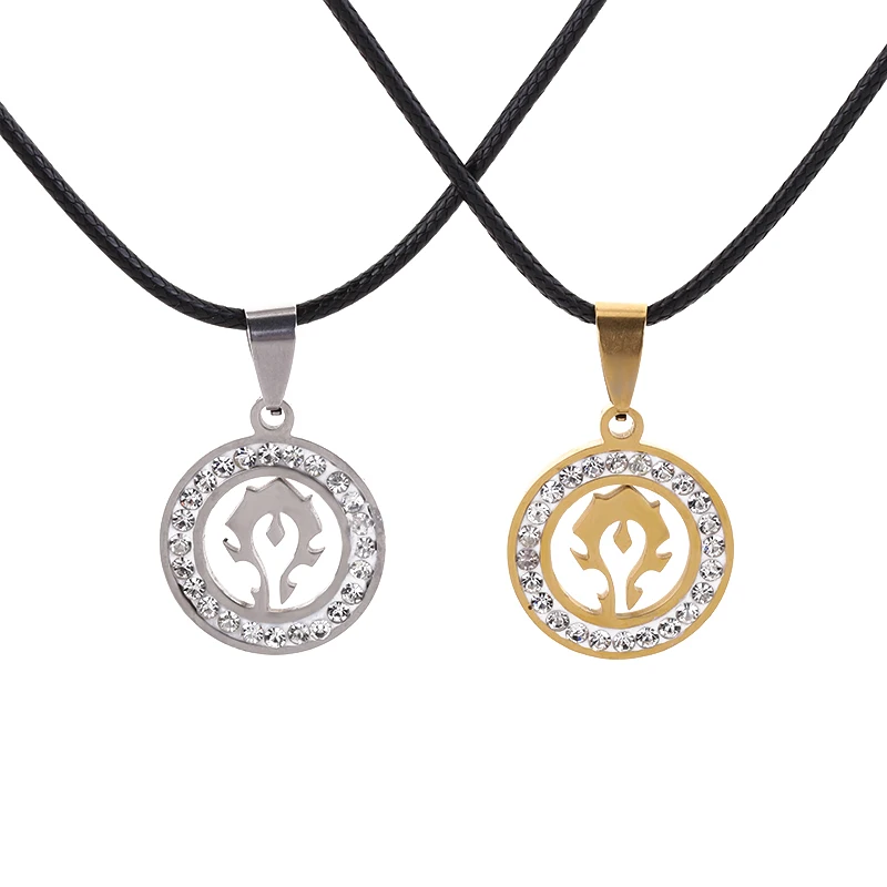 Ювелирные изделия из нержавеющей стали подвеска с кристаллами World of Warcraft Horde Alliance