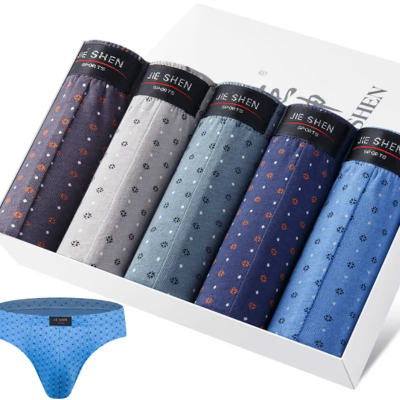 

5 Pcs Breathable Cotton Men's Underwear New Briefs sexy underwear men gay Mens Bodysuit Male Comfortable Solid Underpants