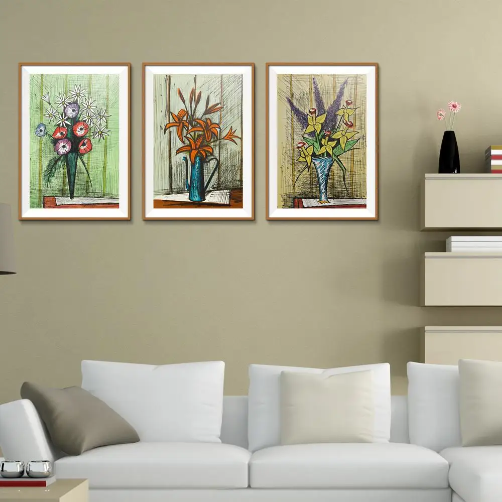 Букет цветов натюрморт современный Бернар шведского стола обрамленная масляная