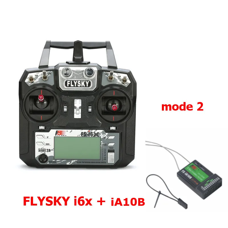 FLYSKY FS-i6X i6X 10CH 2,4 ГГц AFHDS 2A передатчика радиоуправляемой модели к компьютеру с X6B iA6B A8S приемник для RC Qaud небольшой гоночны - Цвет: Mode 2 with iA10B