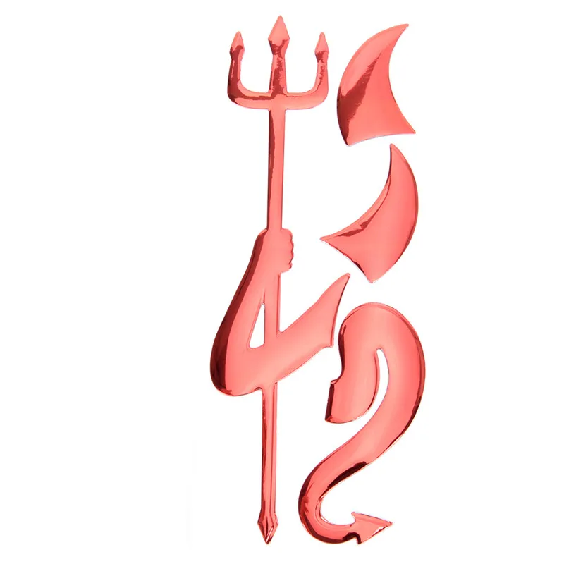 2 Pcs car accessories 3D Chrome Devil Decal funny sticker Car or Truck Custom Demon StickersHorns styling | Автомобили и