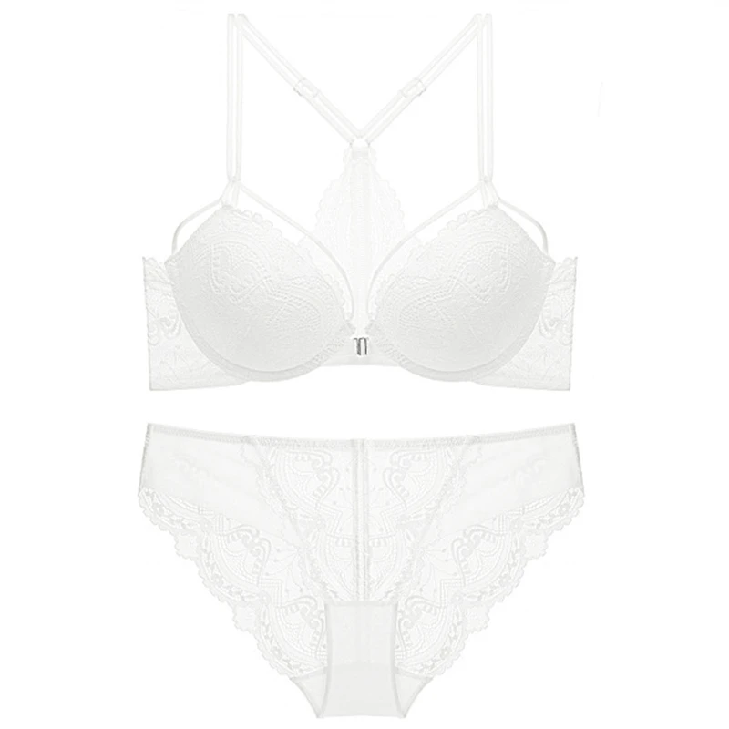 

Sexy woman French lingerie sexy front button bra beautiful back bra lace breathable soft comfortable underwear set WT026