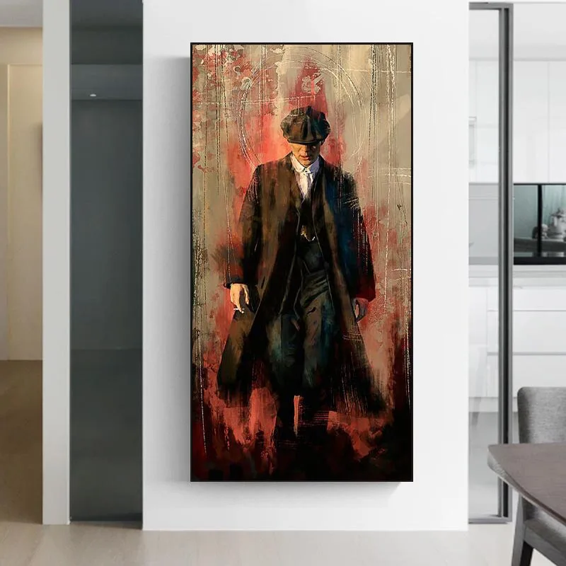 

Peaky Blinders Graffiti Wall Art Poster Paintings Canvas Art Posters and Prints Portrait of Tommy Shelby Art Pictures Home Decor