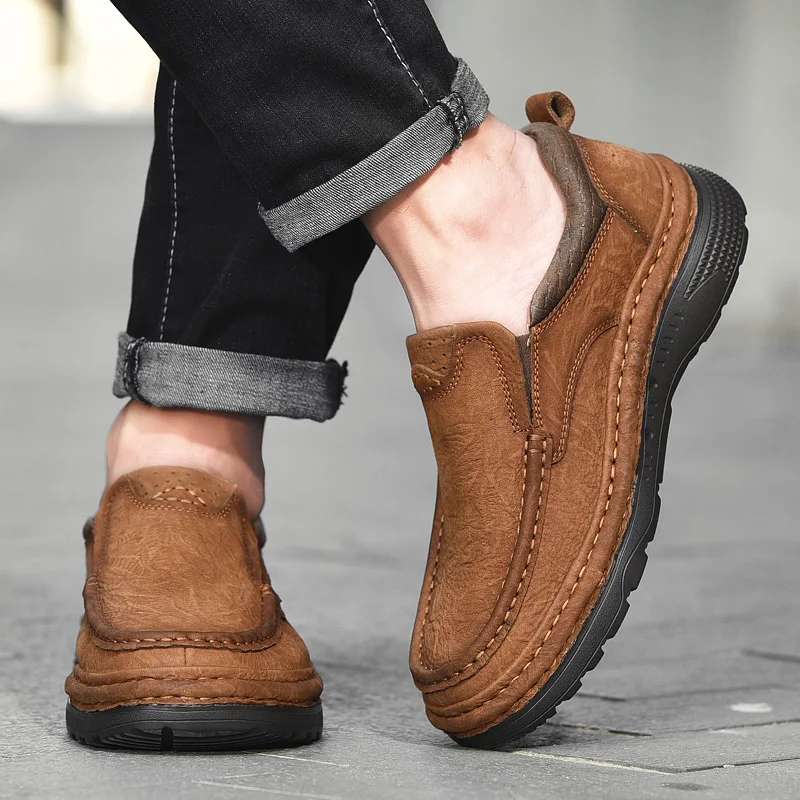 loafers for men genuine leather shoes homme moccasins luxury brand Loafers Soft Comfortable Driving Shoes | Обувь
