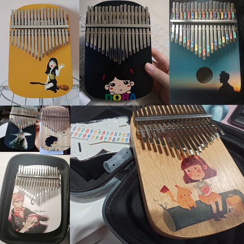 Настраиваемый DIY калимба 17 клавиш мбира большого пальца фортепиано (калимбас