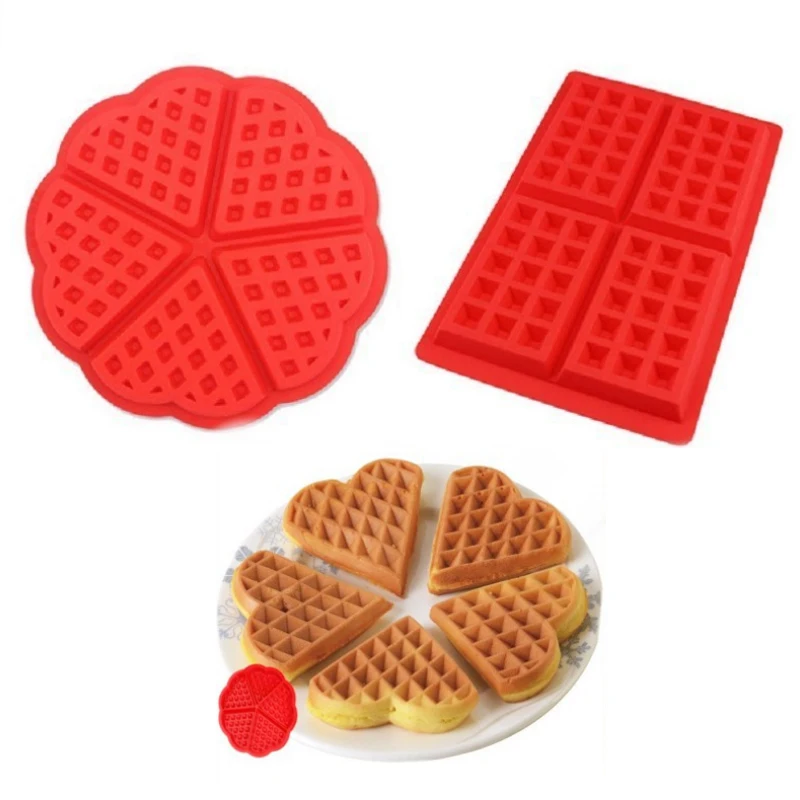 

Waffle Silicone Mold Home DIY Square Heart Shape Waffle Muffin Cake Mold Waffle Biscuit Making Tool Kitchen Baking Supplies