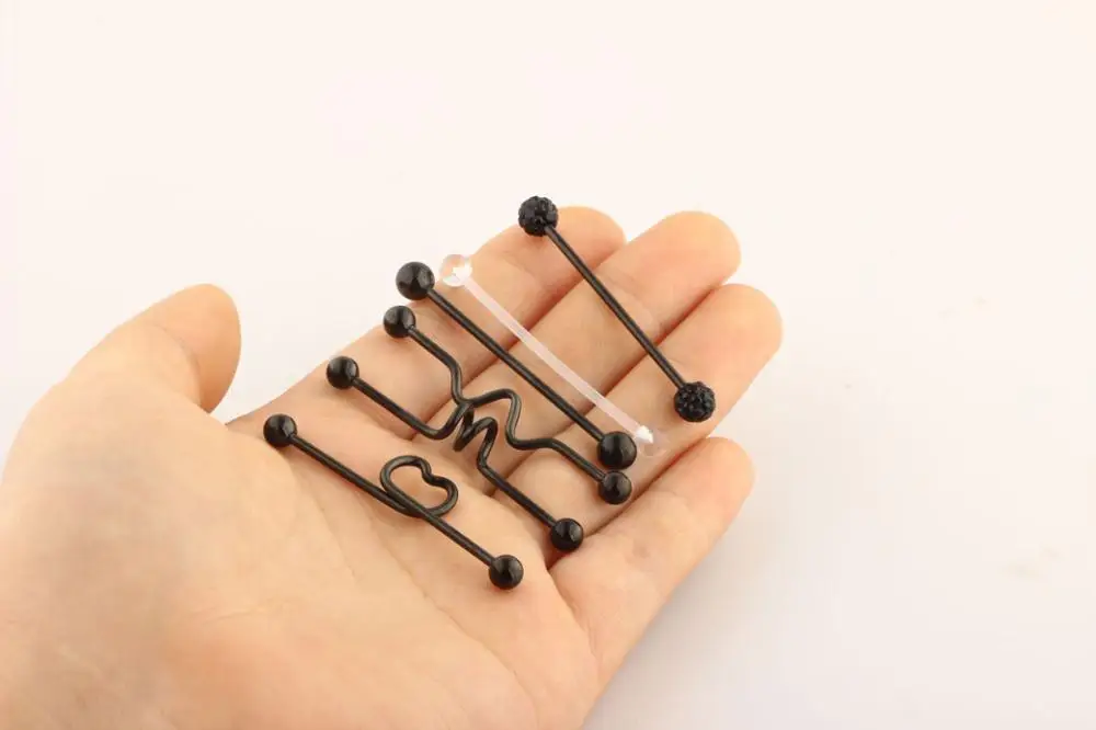 6 шт./лот шикарные Спиральные кольца из нержавеющей стали Для Пирсинга Ушей