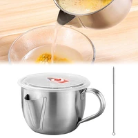 1000ml multi use stainless steel gravy oil soup fat separator grease oiler filter strainer bowl home kitchen cooking tools 40p
