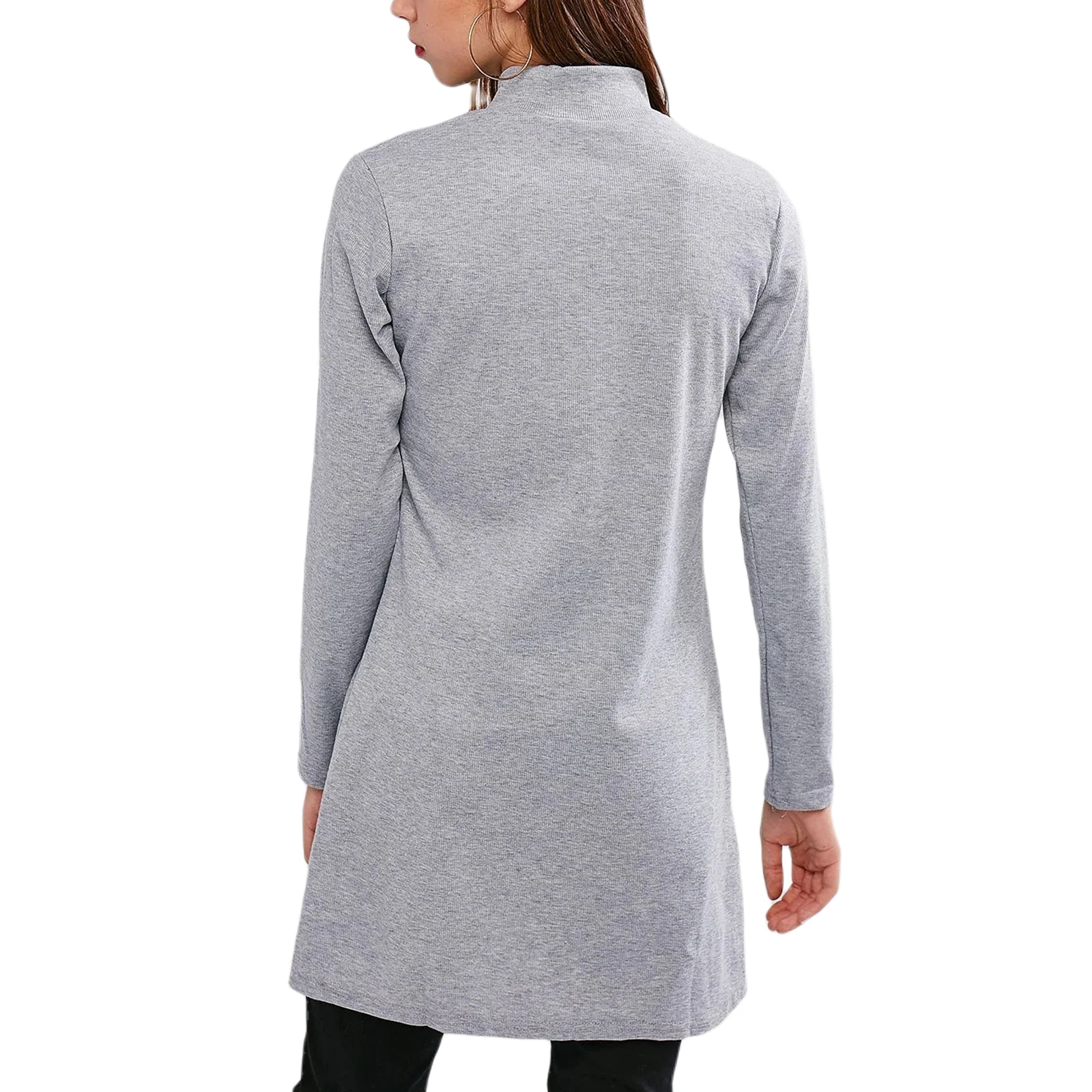 Женский сексуальный вязаный свитер для девочек Однотонный Цвет с длинным