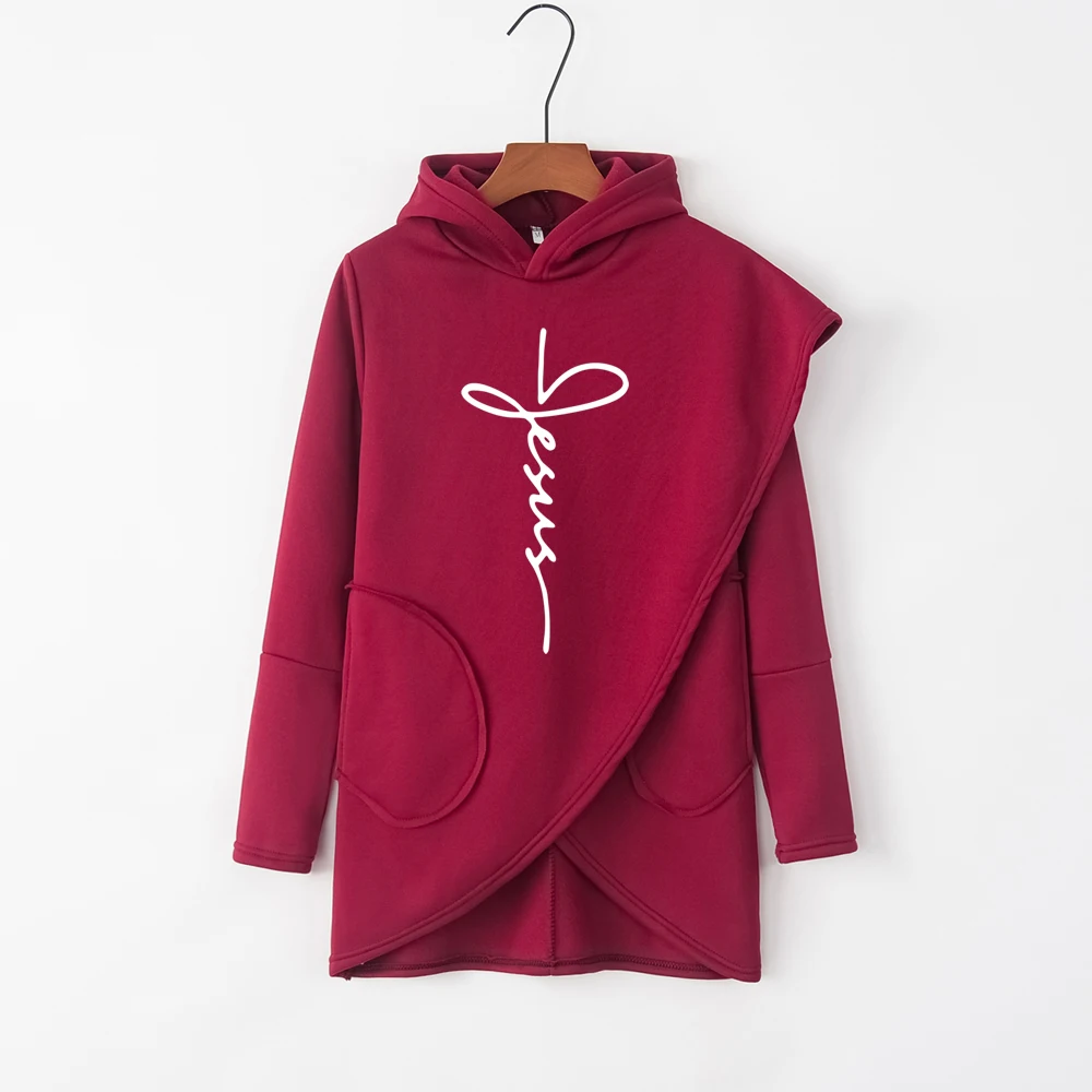 

2021 Autumn Winter Women Hoodies Sweatshirts Tops Jesus Faith Pullover Hoodie Warm Christmas Kawaii Sweatshirt Free Shipping