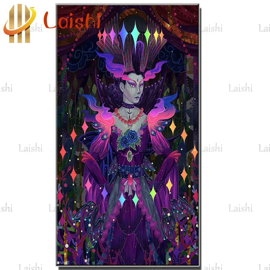

2021 круглый алмазов картина Фэнтези King of the Night камни в форме ромба стразы из картина, Алмазная мозаика подарок ко Дню Святого Валентина