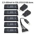 850 мАч, 3,7 V Батарея Зарядное устройство для E58 JY019 S168 запасные части для радиоуправляемого квадрокоптера Запчасти 3,7 v дрона с дистанционным управлением Lipo Батарея для E58 Дрон 5 шт.компл.