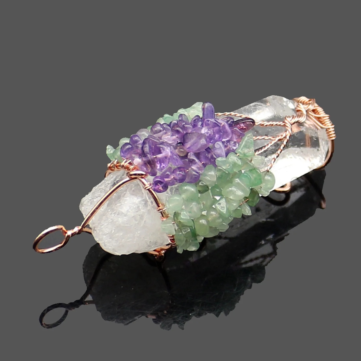 Натуральный хрустальный камень искусственная обмотка ручной работы