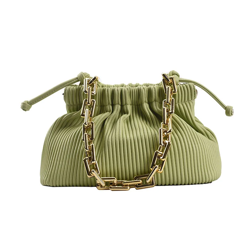 

French Women Handbag And Purse Pu Leather Fashion Thick Chain Shoulder Bag Vintage Mini Clutch Pouch Women Crossbody Bag