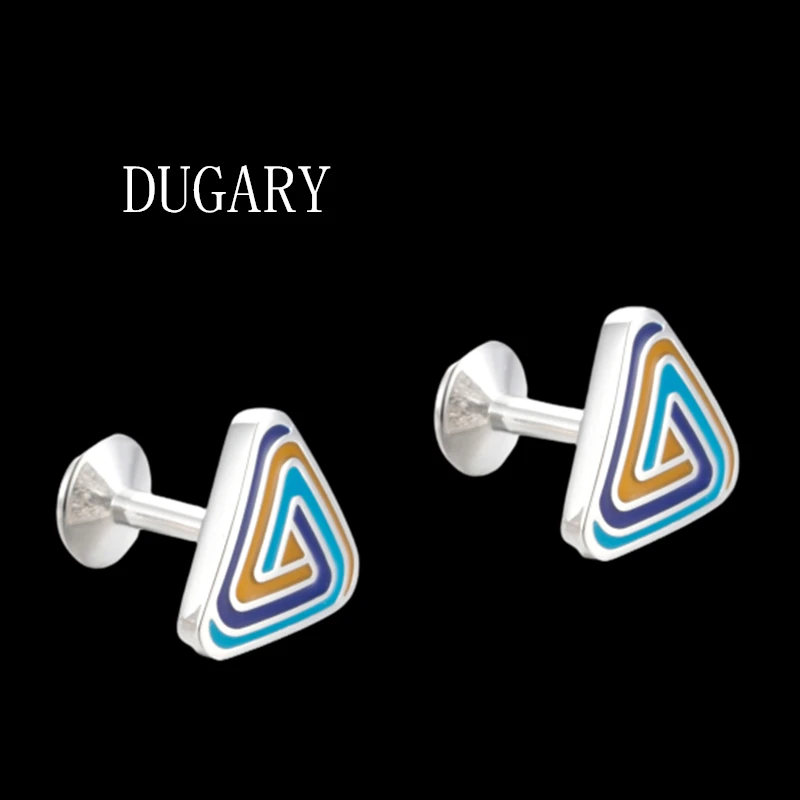 

DUGARY Luxury shirt cufflinks for men's Brand cuff buttons cuff links High Quality triangle metal abotoaduras Jewelry gemelos