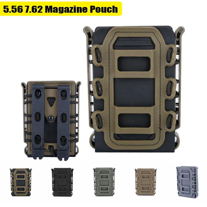 Tactical Fast Magazine Pouch for M4 5.56/7.62/9mm Mag Box Quick Release Soft Shell Mag TPR Holster Case Hunting Paintball Gear