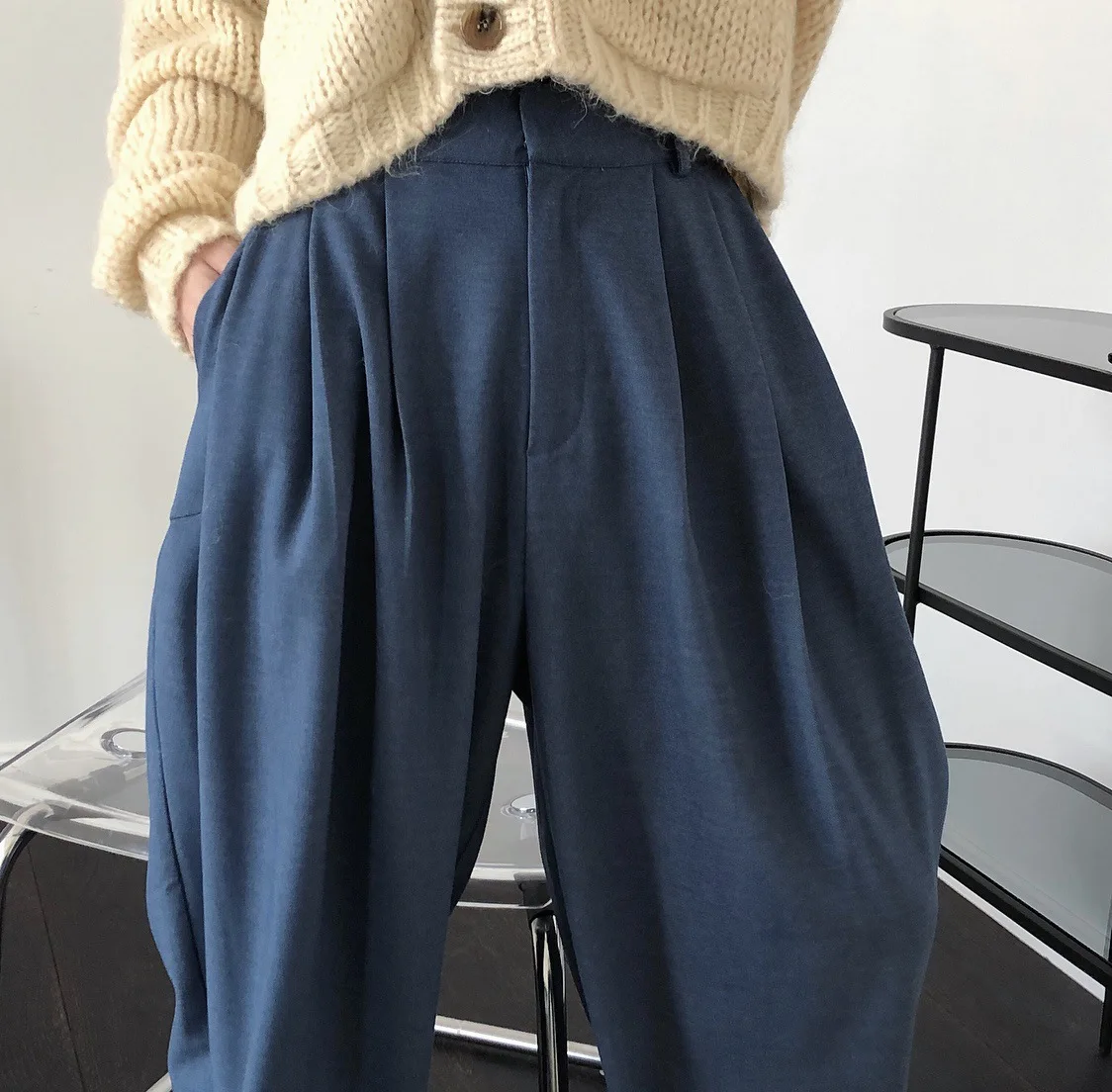 Women Wide Leg Pants High Waist Long Trousers Women Loose Straight Pants OL Suit Pants Pantalon Femme Streetwear High Quality