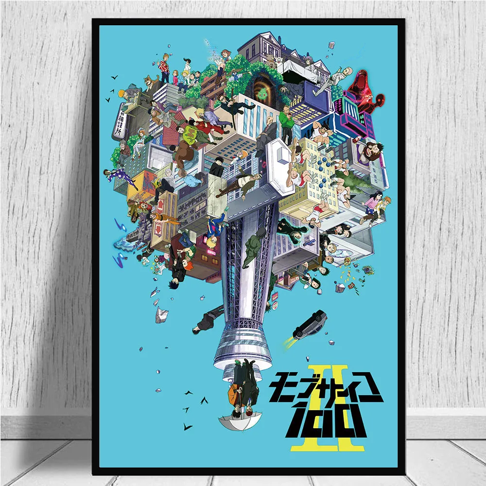 Печатные фотографии украшения дома Wall Art Mob Psycho (милый чудак 100 Nordic Стиль постер