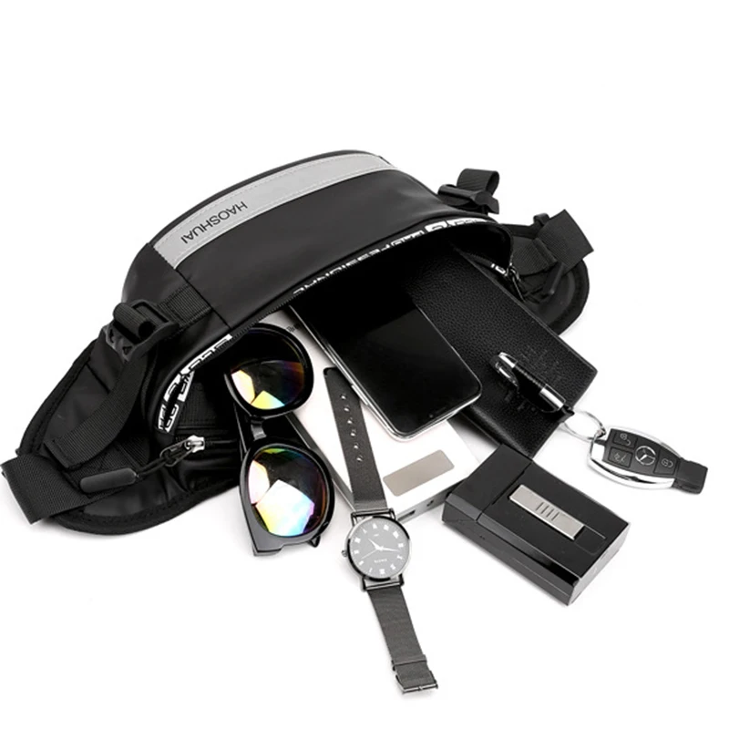 

Anti-theft Fanny Waist Pack Bag for Men Running Reflective Personal Travel Military Male Nylon Single Chest Belt Hip Bum Bags