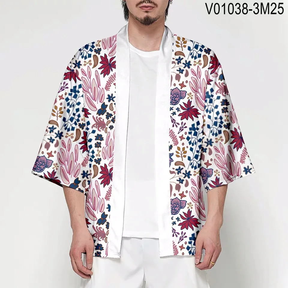 Японское кимоно юката Haori 3D печать Косплей женщин/мужчин мода лето Повседневная крутая короткий рукав - Цвет: K