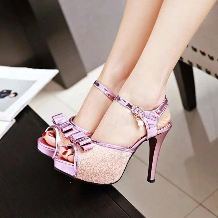 Сандалии женские на платформе босоножки с пайетками бабочками и открытым носком