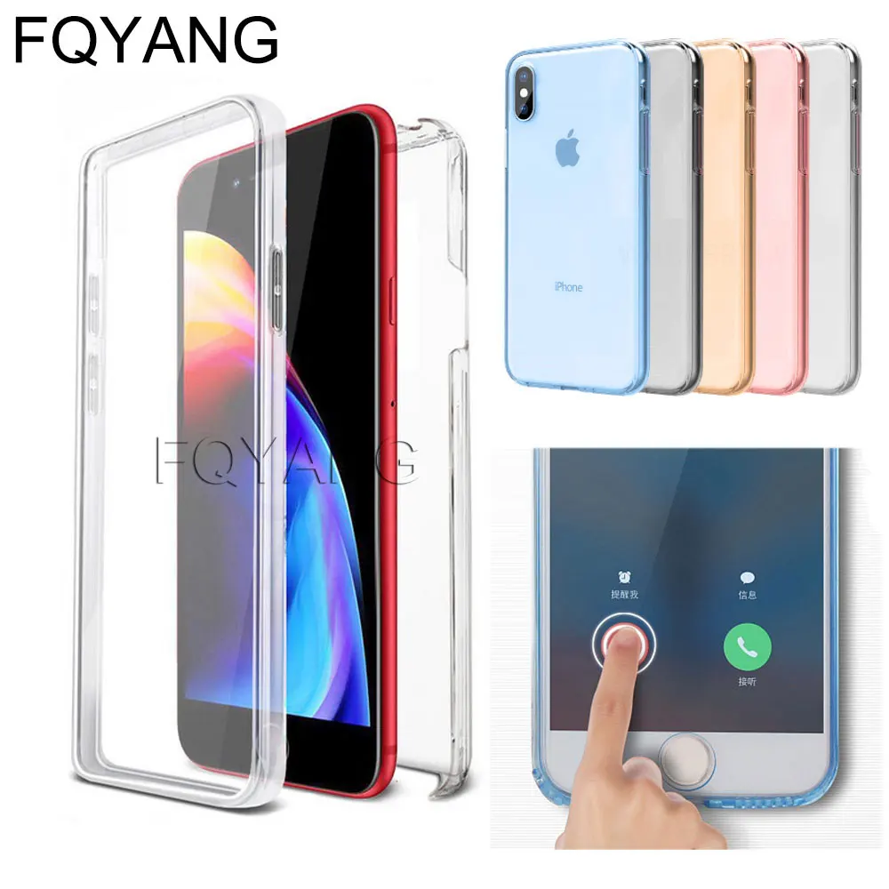 360 полный прозрачный чехол из материала tpu для iphone 11 pro max 6 S 7 8plus xsmax xs x xr 8 5 5S 5se Coque |