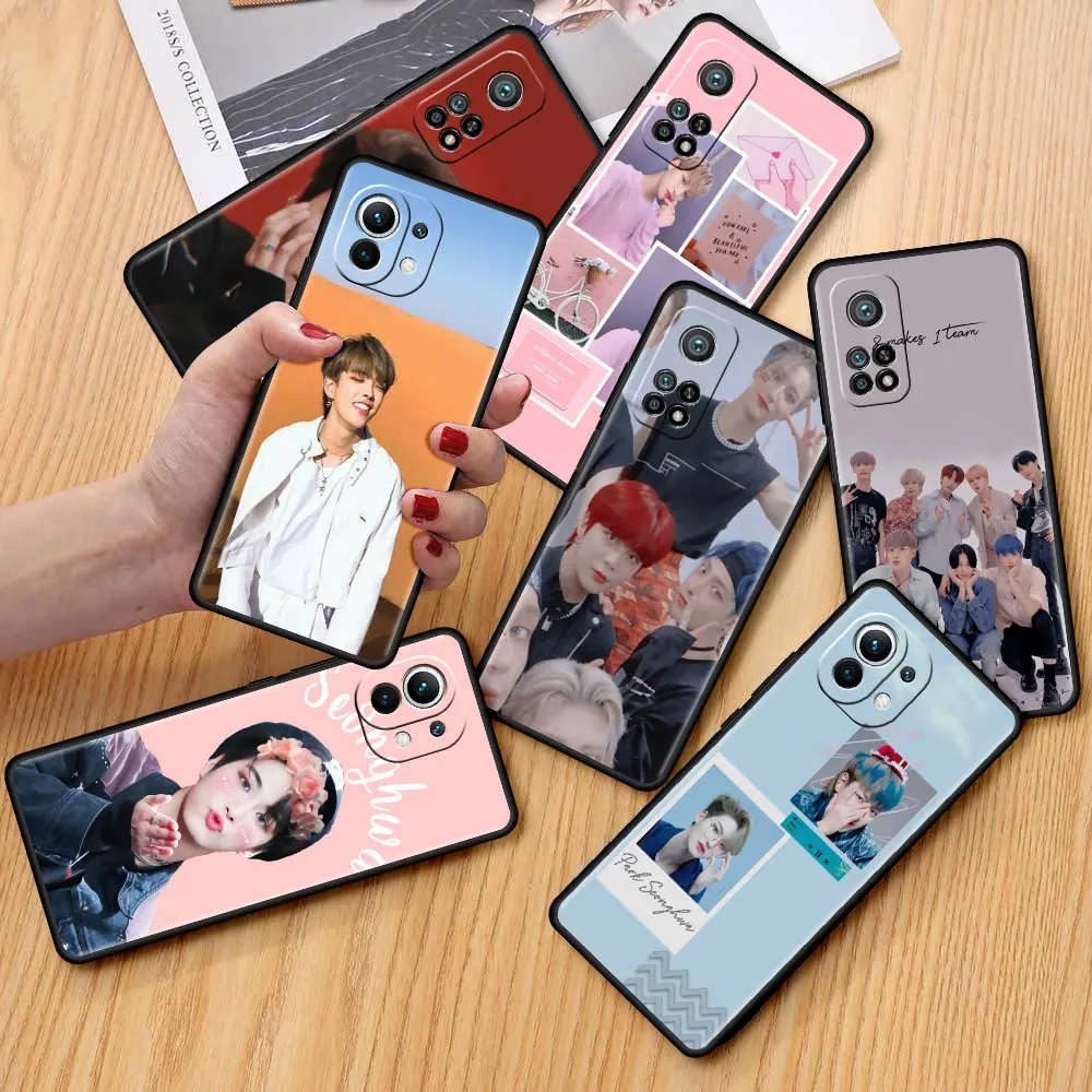 

Phone Capa for Xiaomi Poco X3 NFC M3 F1 Soft Case for Mi 11 10T Pro 9T CC9 Note 10 A2 Lite Tpu Funda ATEEZ HongJoong SeongHWA