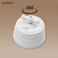 6pcs high quality european retro ceramic rotary switch wall lamp switch led light switch