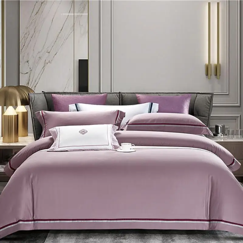 

Solid Color Luxury 1000TC Brushed Egyptian Cotton Bedding Set Thick Soft Bed Linen Sheet Chic Duvet Cover Queen King size 4Pcs