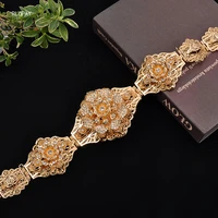 vivid flower gold belts in gold turkish caftan belts with rhinestones arabic luxury women body jewelry ethnic metal belts