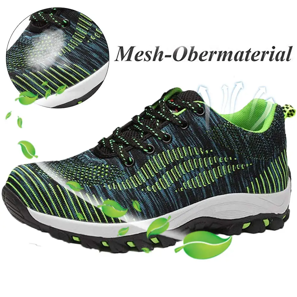 Мужские рабочие кроссовки SUADEEX дышащие со стальным носком и защитой от проколов