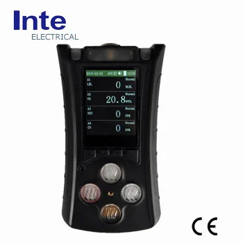 

Portable gas analyzer 4 multi-gas detector for LEL, O2, CO, H2S
