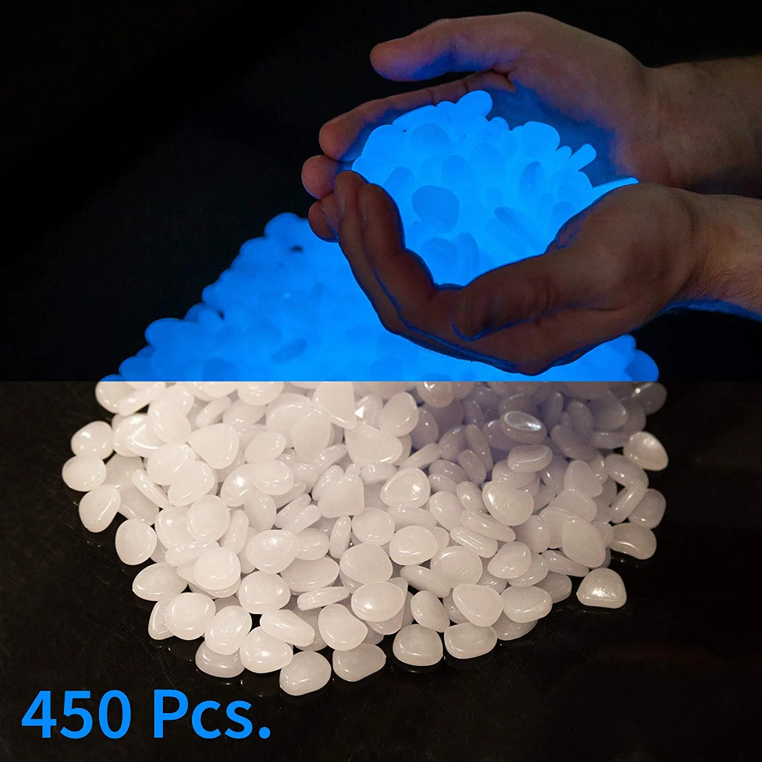 2.2lbs 450 шт светится в темноте Галька Камни камни отлично подходит для двора или