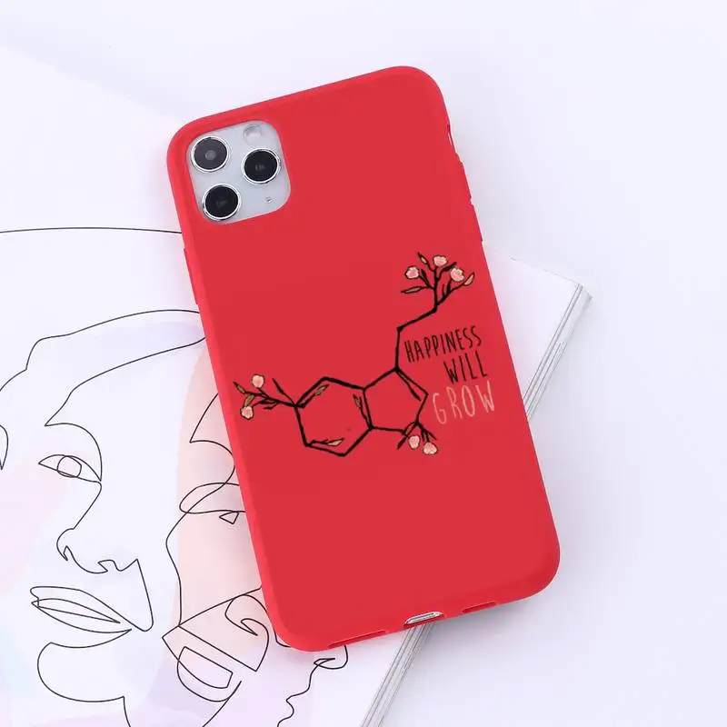 

Creativity Skull chemical flower design Phone Case Red Candy Color for iPhone 6 7 8 11 12 s mini pro X XS XR MAX Plus
