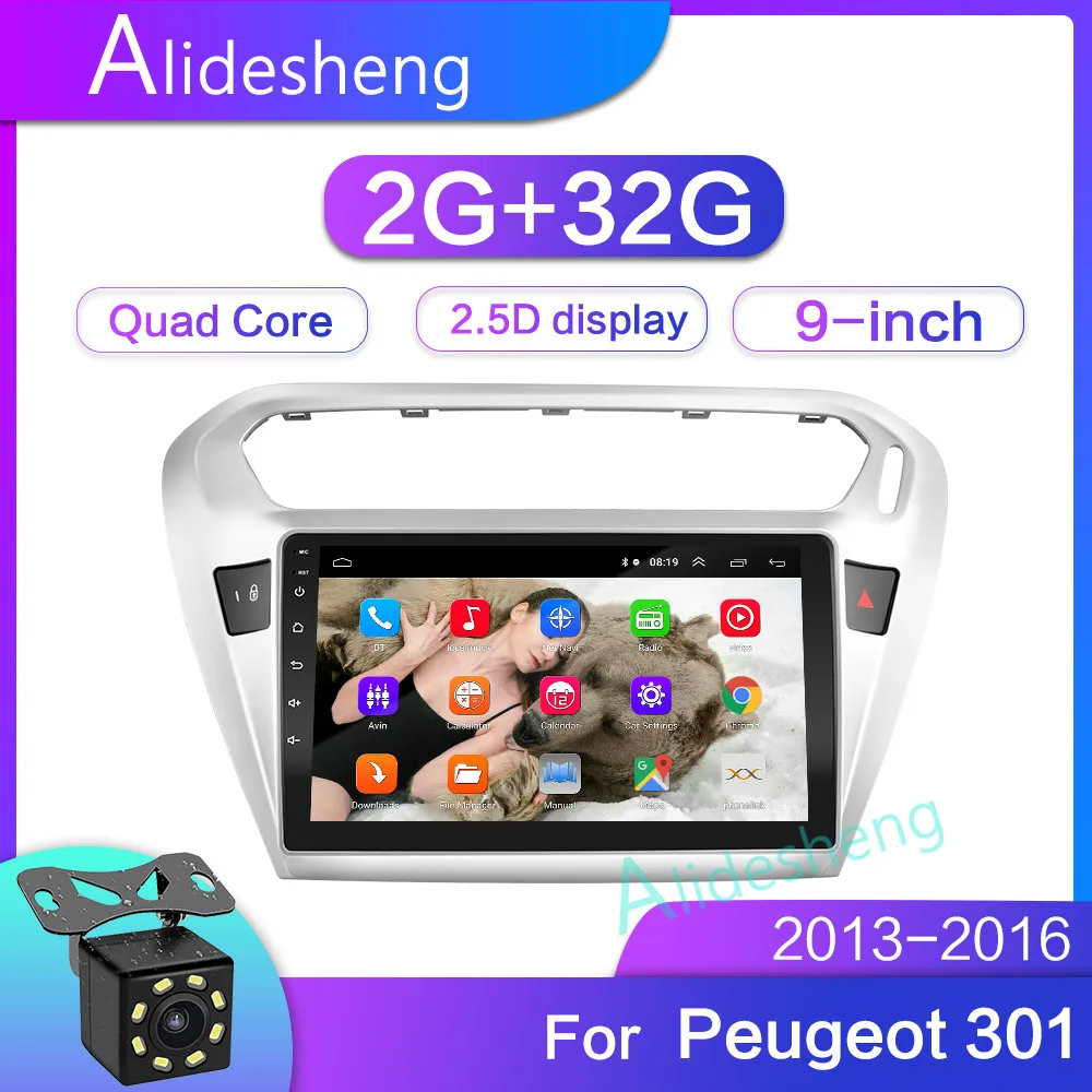 2G+ 32 2.5D 2Din Android 8,1 GO автомобильный dvd мультимедийный плеер gps для peugeot 301 Citroen Elysee радио 2013- navigatio WiFi BT