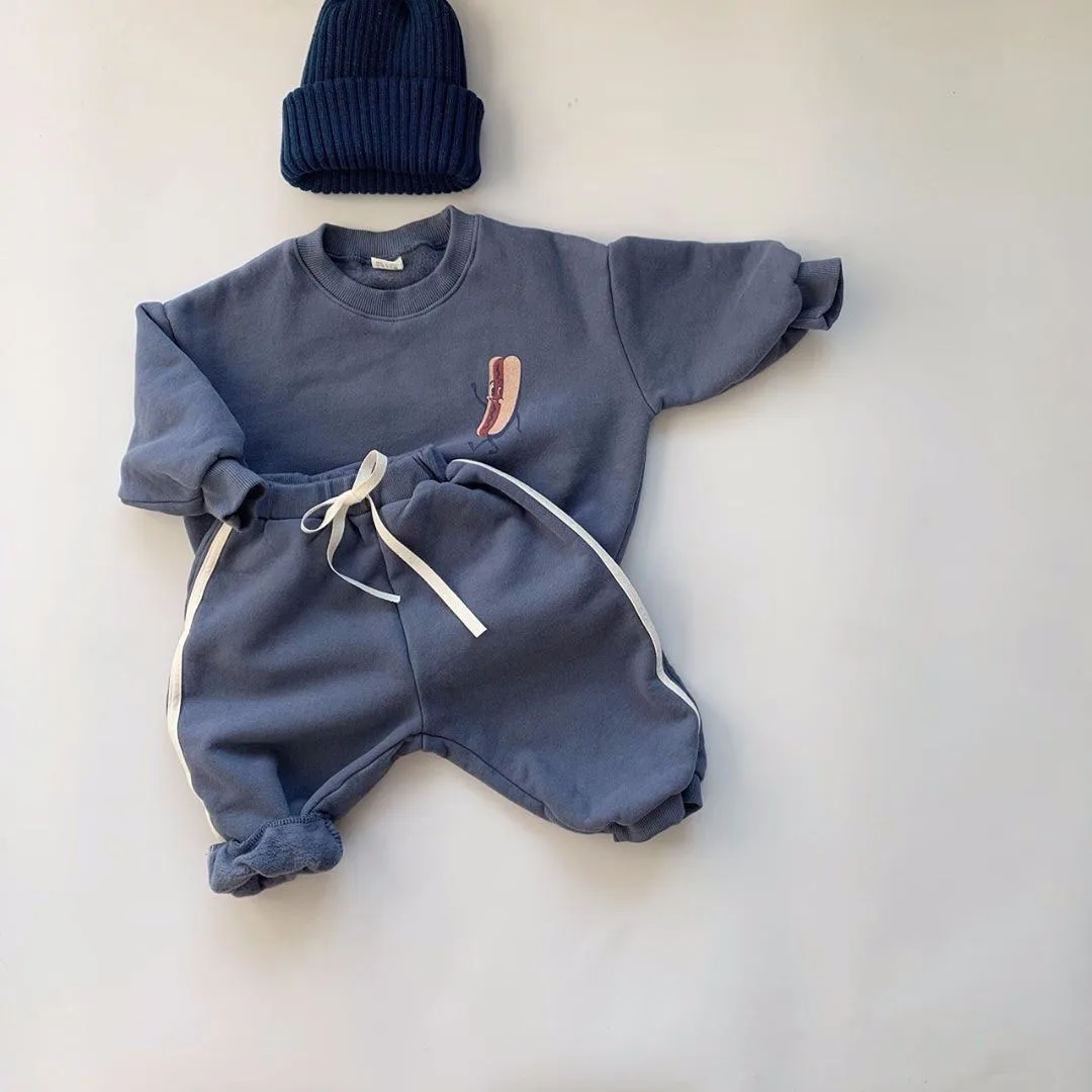 

2021 Baby And Toddler Spring Suit Boy And Girl Cartoon Print Two-Piece Suit