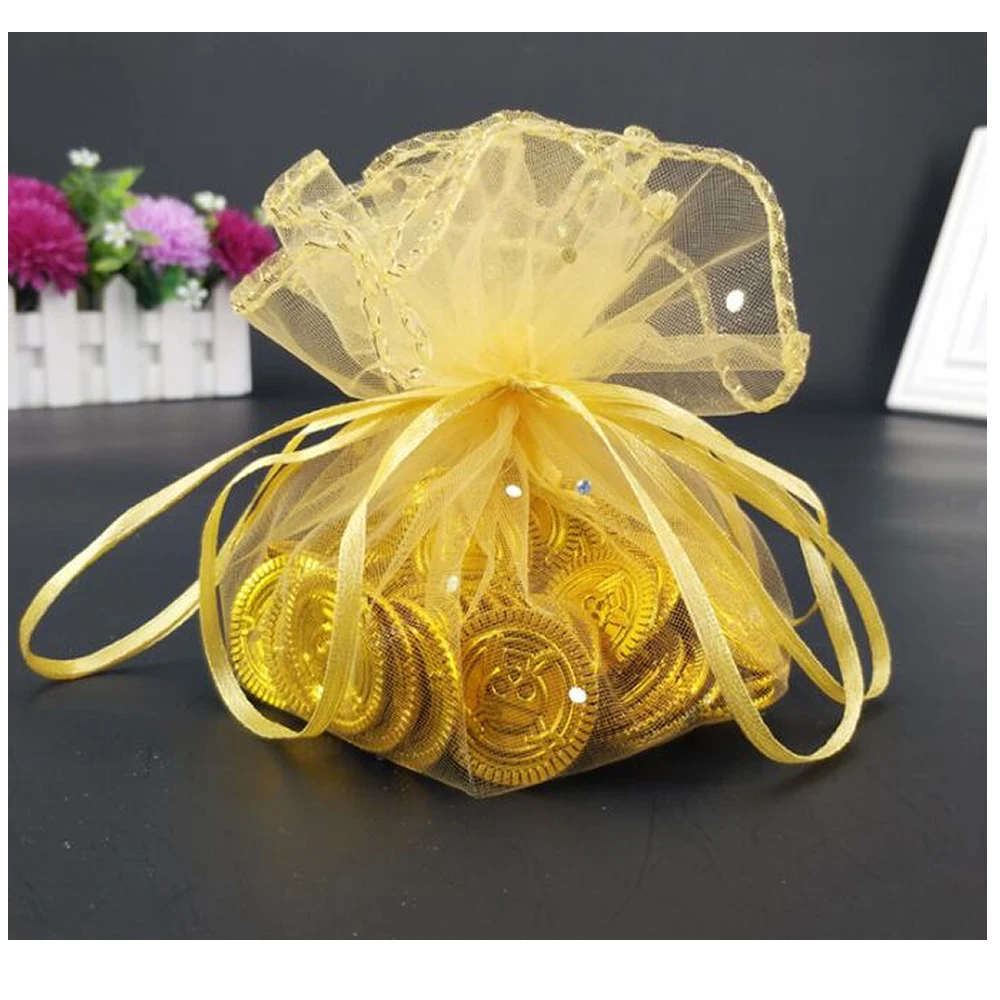 100 шт 26 см свадебные сувениры и подарки круглая Сумка из органзы для ювелирных