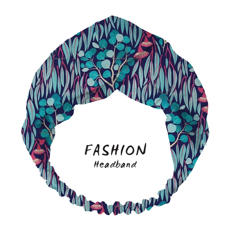

2021 Australian Eucalyptus Garden Print Headband for women Cross Elastic Hair Band Hairband Bandanas Scrunchies Hair Accessories