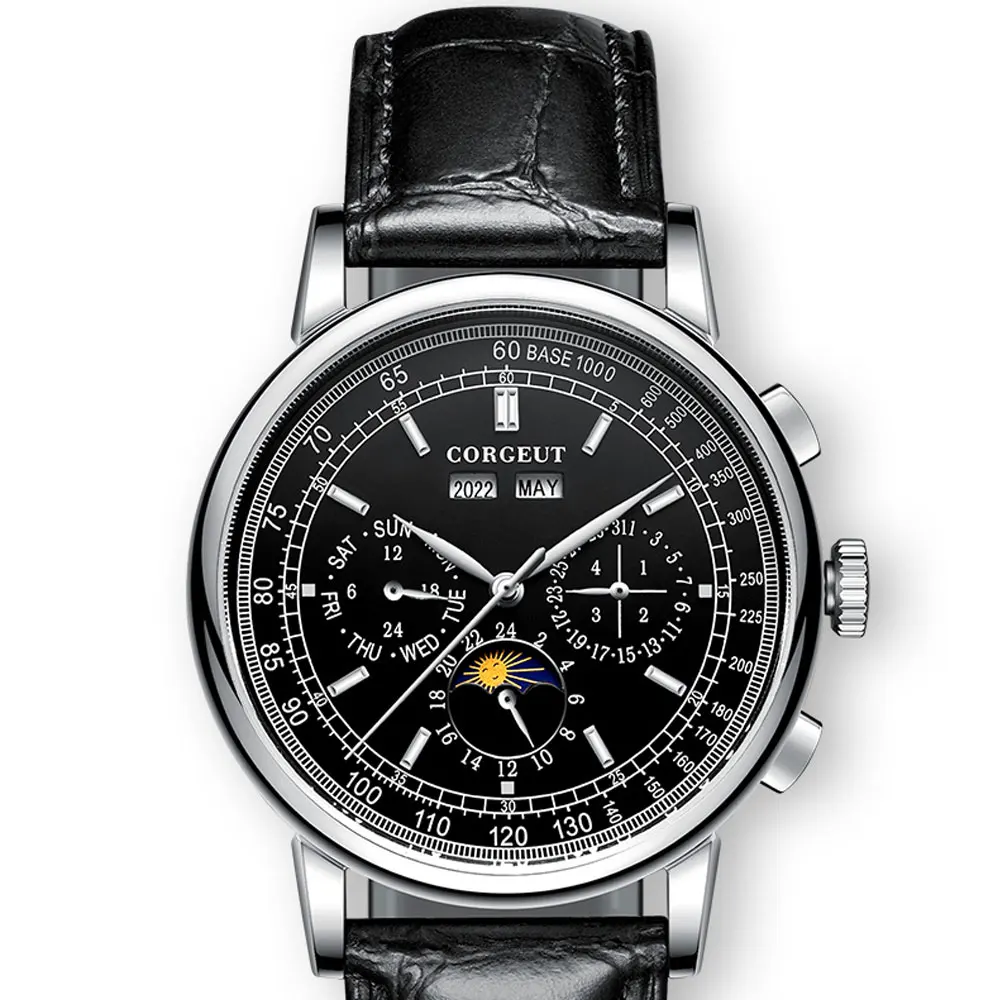 Хит мужские наручные часы с обмоткой 42 мм белый циферблат коричневый ремешок