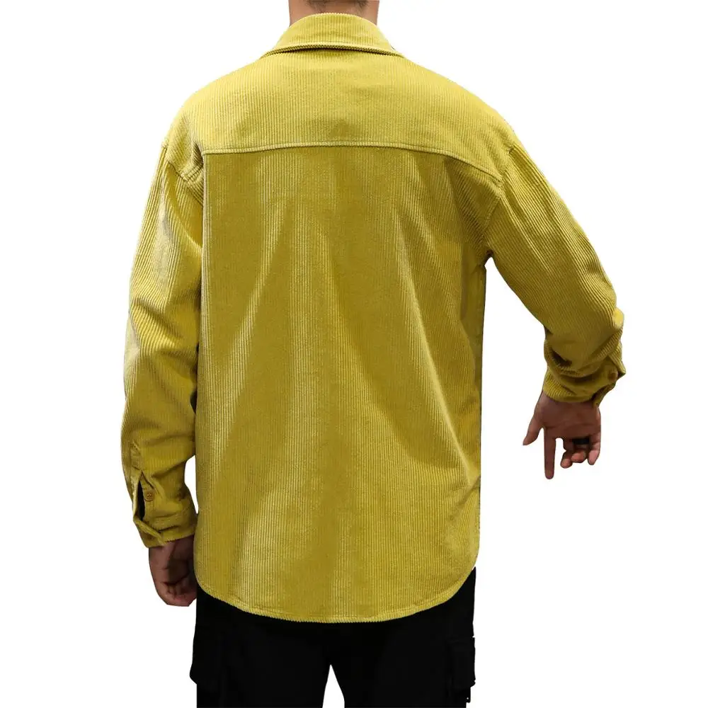 Мужская длинная рубашка в стиле Харадзюку коричневая Повседневная модная