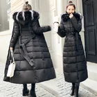 Женская куртка с хлопковой подкладкой, новинка зимы 2020, Корейская версия длинных пуховых курток выше колена чистого цвета с хлопковой подкладкой