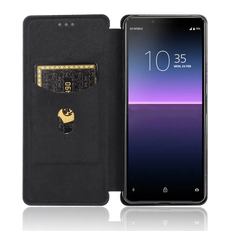 Чехол для Sony Xperia 10 II модный жесткий чехол из углеродного волокна и поликарбоната