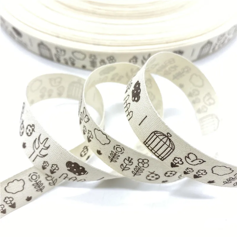 5 Yards 15mm Black and White Pattern Cotton Ribbon for Wedding, Christmas Decoration, DIY Sewing, Fabric Crafts image 5