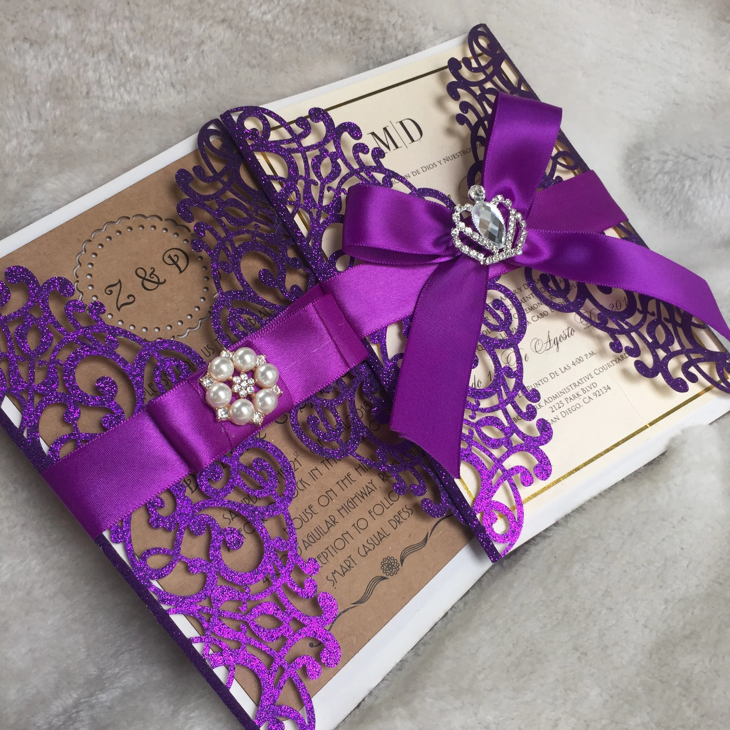 Бесплатная крафт печать 50 набор inc263 блестящая фиолетовая лазерная резка