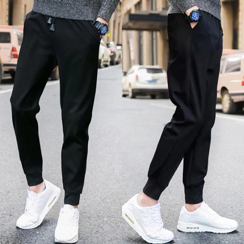 

Men's Work Pants Daily Student Casual Sports Pants Black