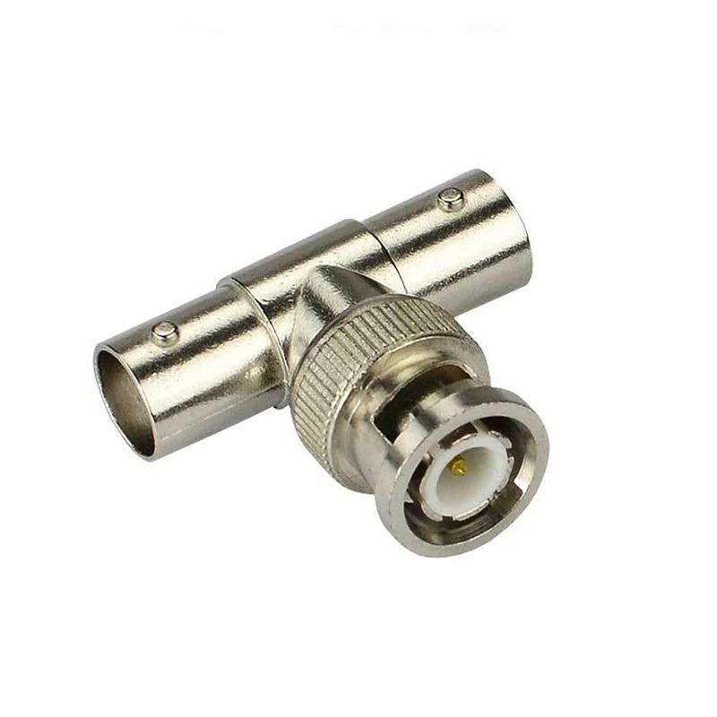 2pcs/Lot BNC Male Plug to 2 BNC Female Jacks Straight Convert Connector T Adapter BNC Q9 Connector 3 Way Splitter