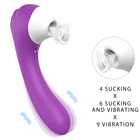 Вибратор для клитора и точки G на присосках, мощный вибрирующий фаллоимитатор, интимные игрушки для женщин, двойная стимуляция, 2 в 1, Женский мастурбатор, водонепроницаемый